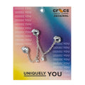 Crocs Silver Metal Triple Gem Chain Jibbitz Charm - Multi Color