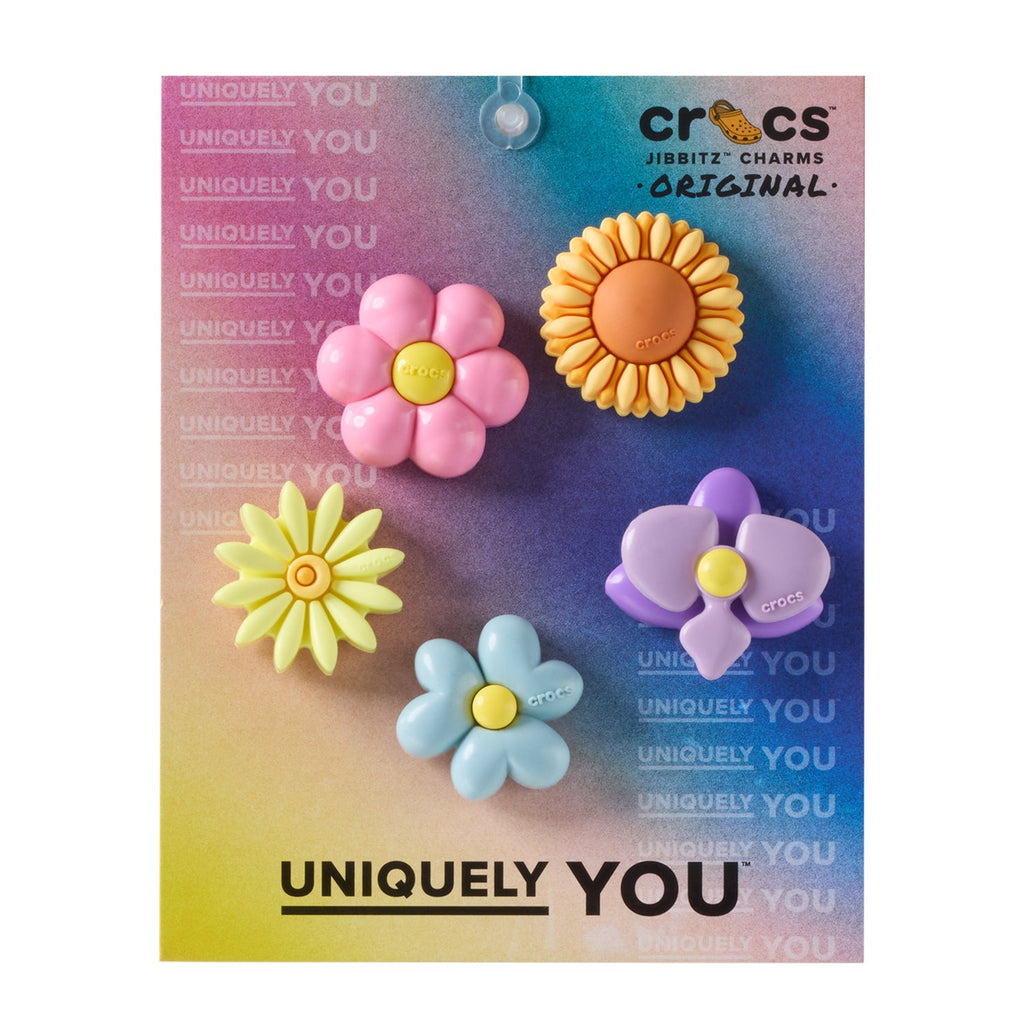 Crocs Puffy Flowers 5-Pack Jibbitz Charms - Multi Color