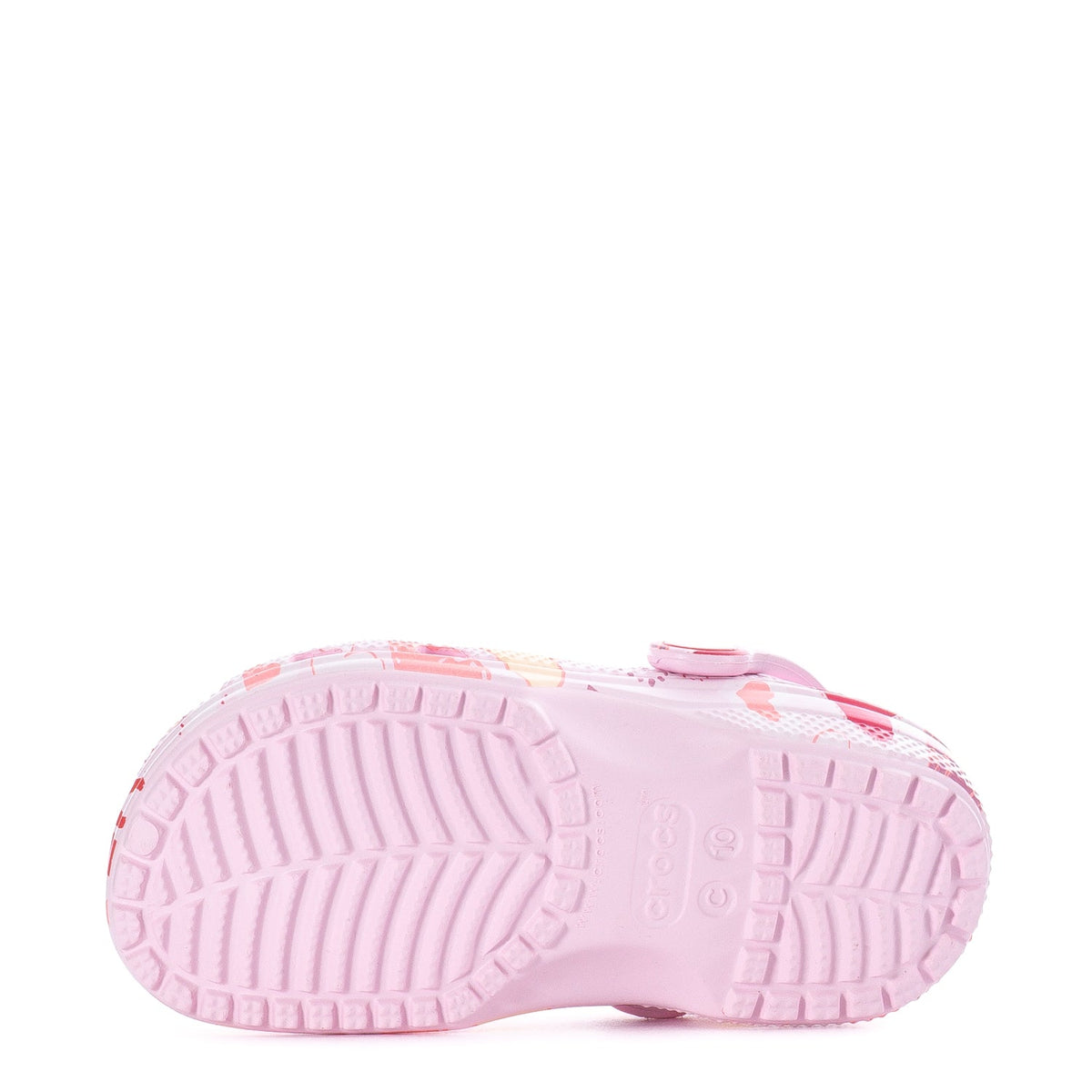 Crocs Toddler Heart Print Classic Clog - Pink Milk / Purple