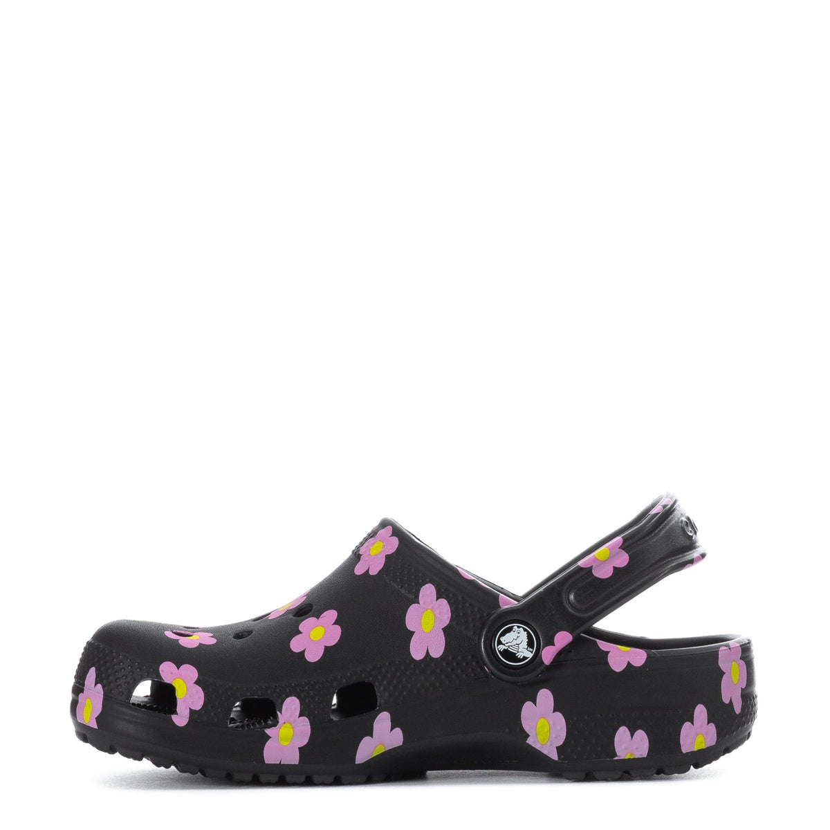 Crocs Kids' Floral Classic Clog - Black / Pink