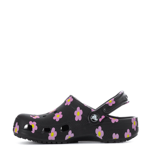 Crocs Kids' Floral Classic Clog - Black / Pink