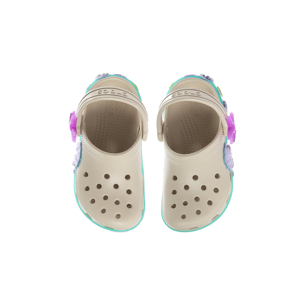 Crocs Toddler Frappe Shells Classic Fun Lab Clog - Cream / Sage